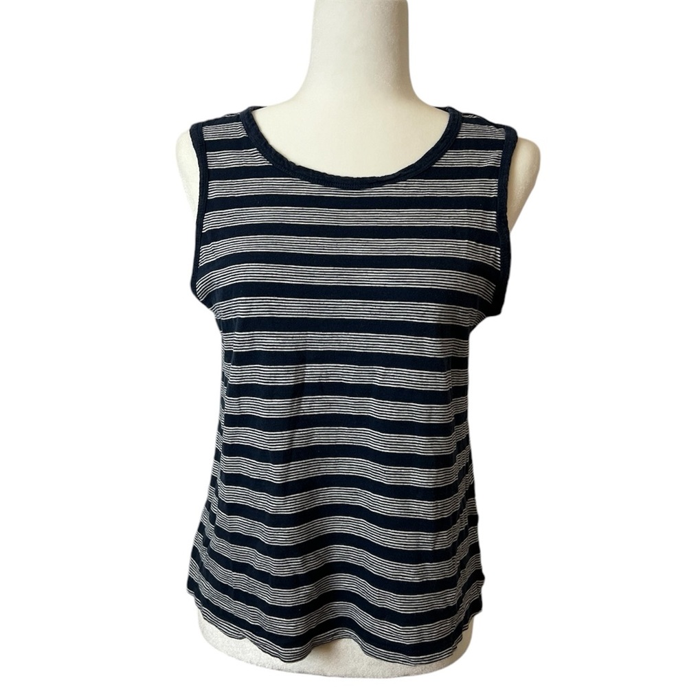 Daily Ritual Navy and White Stripe Tank Top Size M
